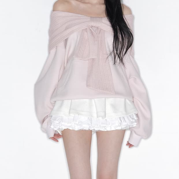 더티스 리본 후드 핑크