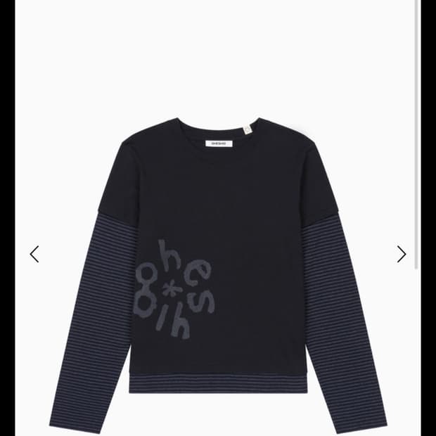 오헤시오 Logo layered stripe long t-shirt 