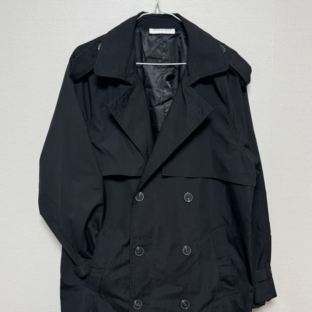 ACRE X GRIM 블랙 트렌치 코트