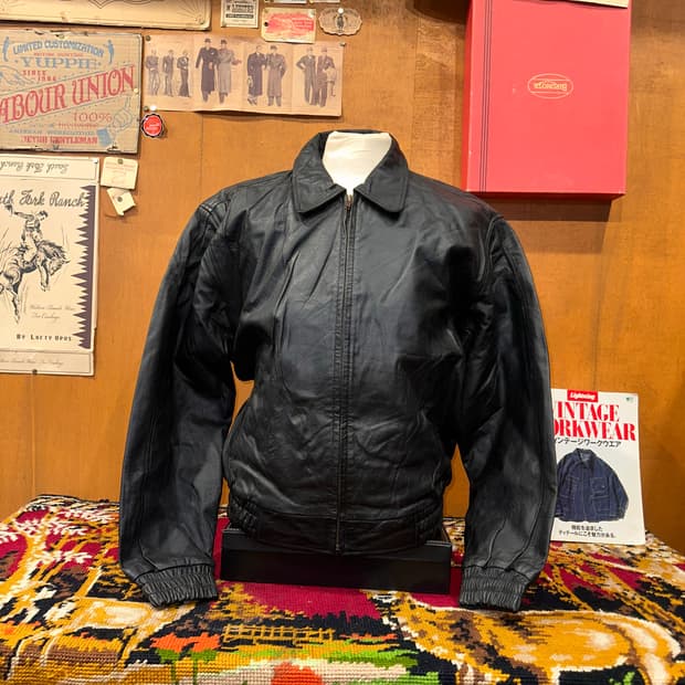 ( L-XL ) 봄버자켓 푸퍼자켓 레더자켓 항공점퍼 빈티지가죽자켓