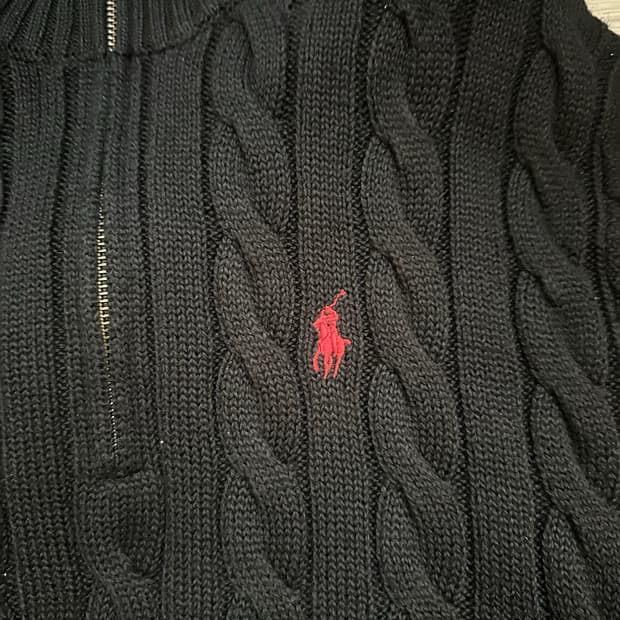 폴로 케이블니트집업