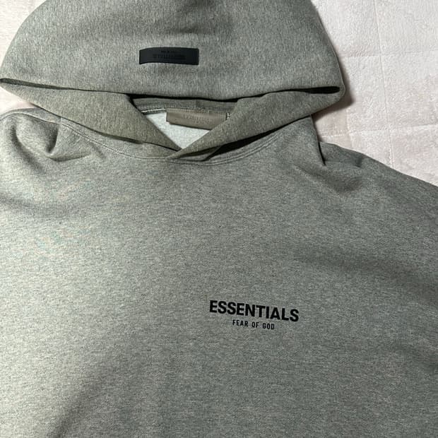 에센셜 Fear of God 기모 후드티 그레이