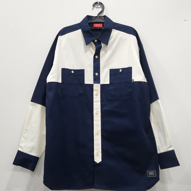 [L] 크리틱 Critic 배색 오버핏 셔츠 남성 L사이즈