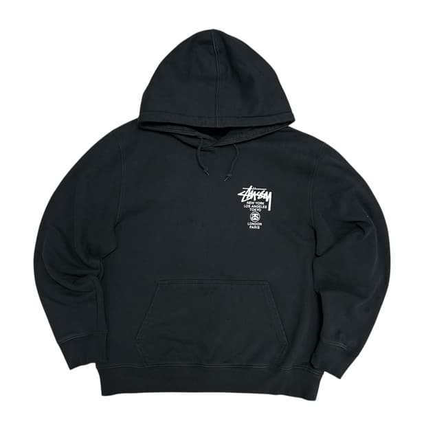 스투시 월드투어 블랙 후드(L)