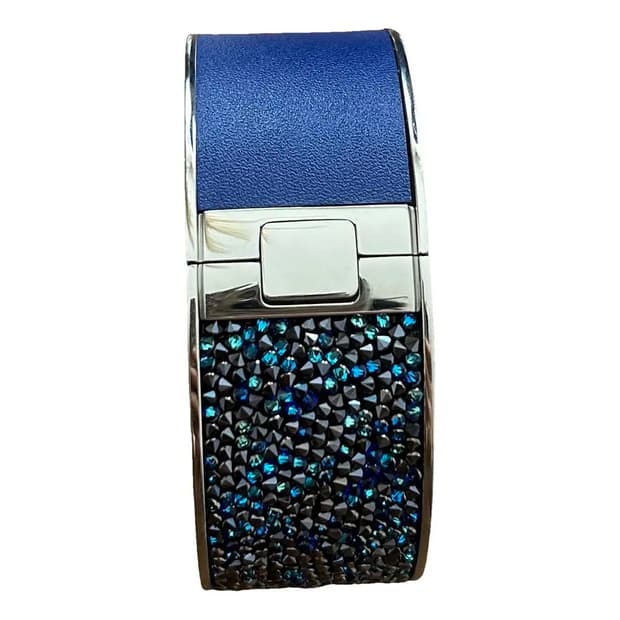 Swarovski 스와로브스키 네이비 레더 크리스탈 뱅글 팔찌