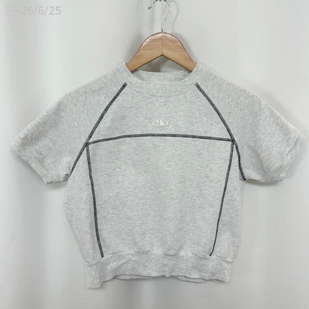 코드그라피 여자 스판 크롭 반팔티 S