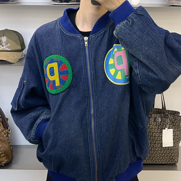 퍼슨스 포 맨 80s 데님 봄버 자켓