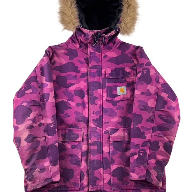 칼하트 x 베이프 N3B 붐비 퍼플 카모