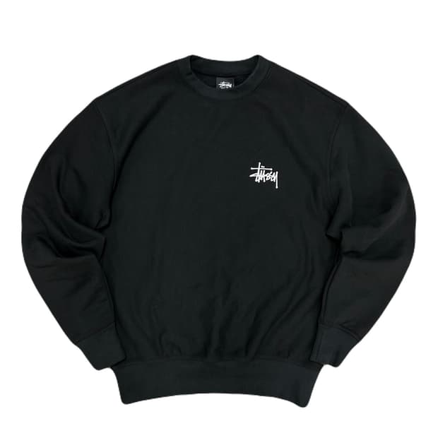 스투시 베이직 로고 블랙 맨투맨(S)