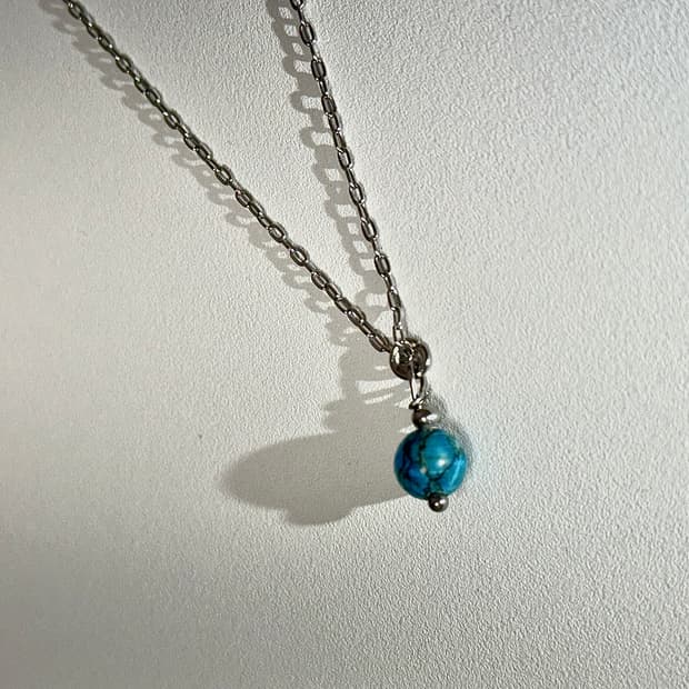 천연석 터키석 원석 목걸이