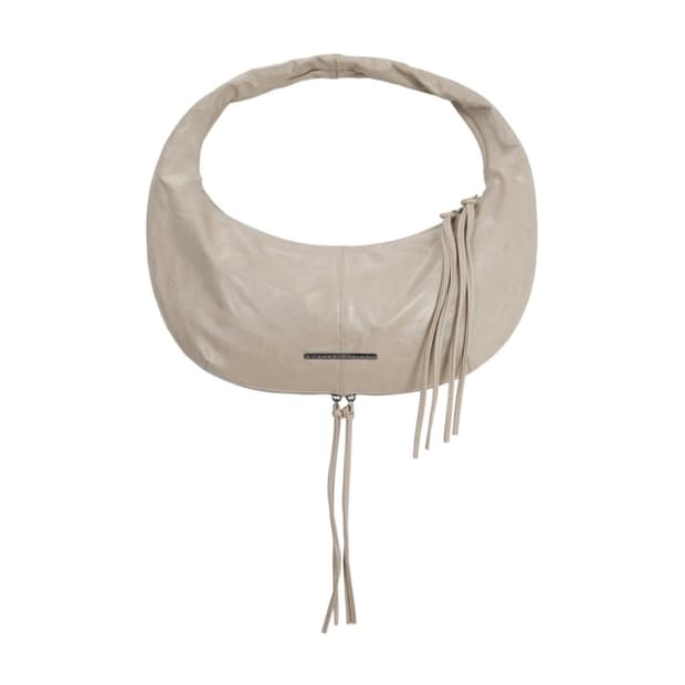 Zipper Finishing Leather Mini Hobo Bag