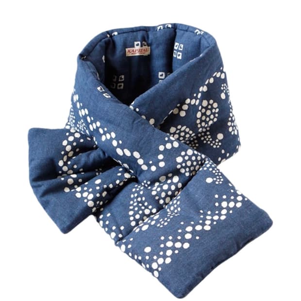 캐피탈 반다나 패딩 머플러 네이비