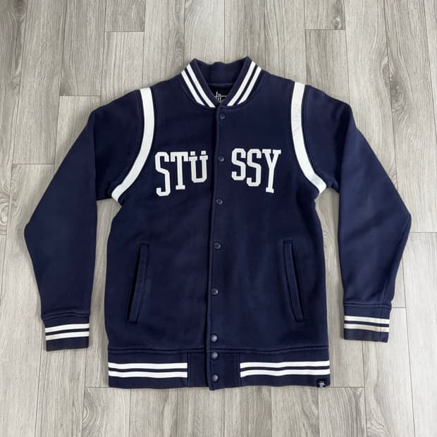 스투시 네이비 바시티 자켓