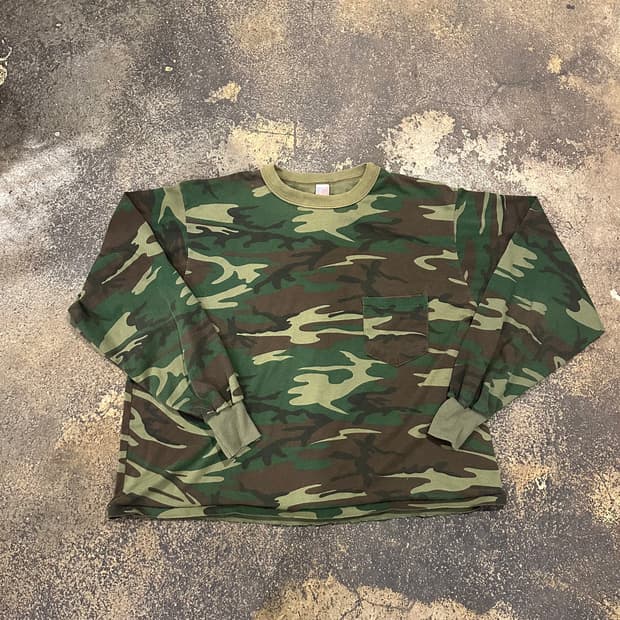 빈티지 90s 우드랜드 카모 롱 슬리브 