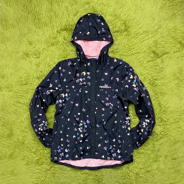 아디다스 버터플라이 프린팅 윈드 브레이커 자켓