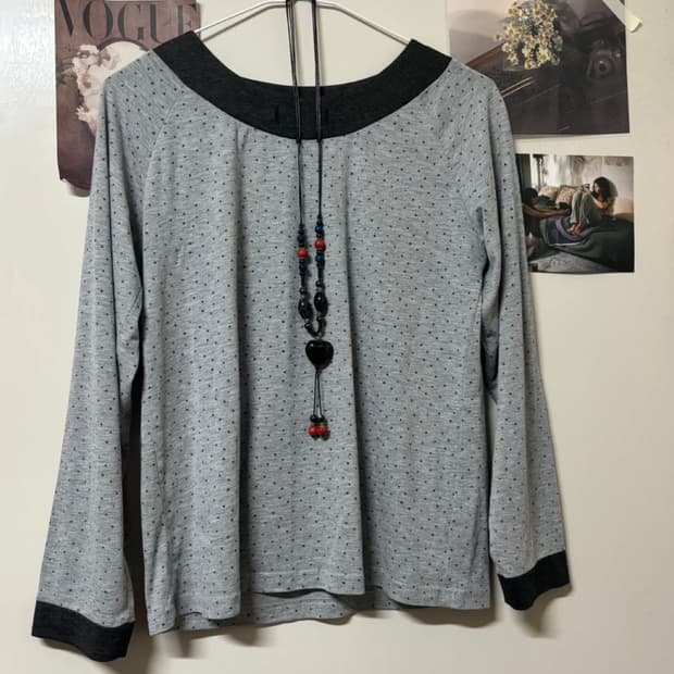 빈티지 모리걸 도트 티셔츠