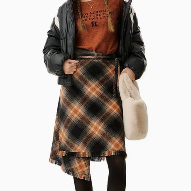 낫노잉 Slogan Long Sleeve Knitted Top(Brick