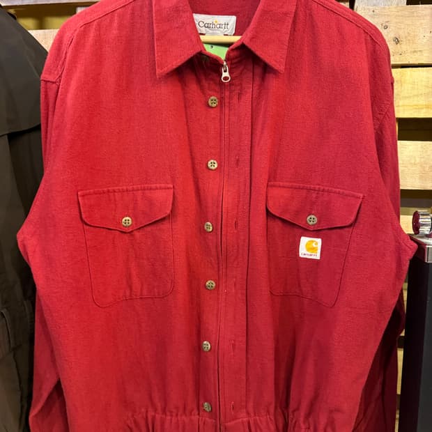 칼하트 레드 리메이크 셔츠 자켓
