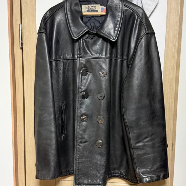 쇼트 740 레더 피코트 52