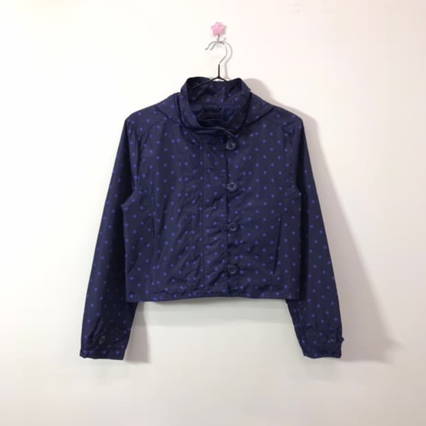 Gap Navy & Purple Polka Dot Windbreaker