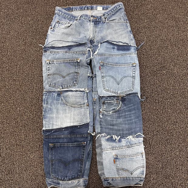 리바이스 리메이크 커스텀 와이드 데님팬츠 34인치