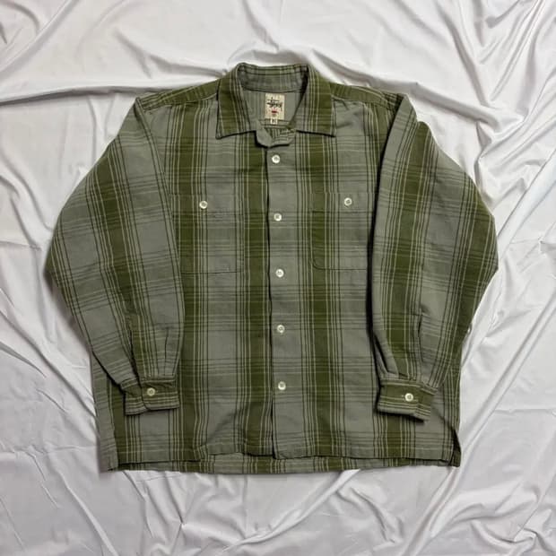 [M] 90s usa 올드 스투시 체크 셔츠