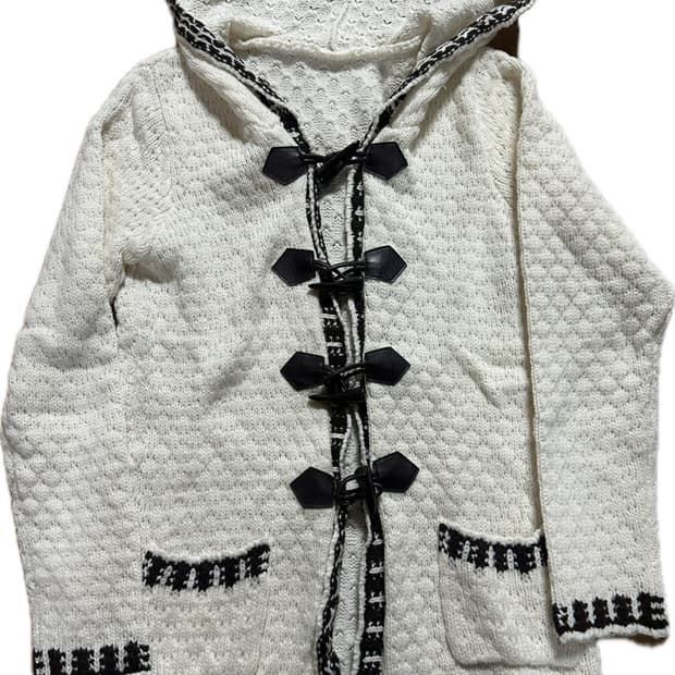JPN knit hooded coat