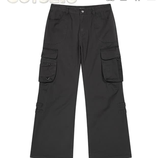 coyseio  BIG POCKET CARGO PANTS CHARCOAl