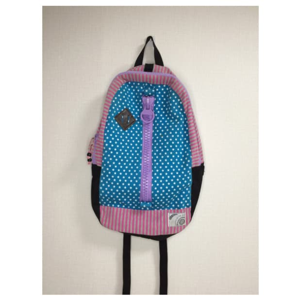 빈티지 블루 퍼플 별 무늬 백팩
