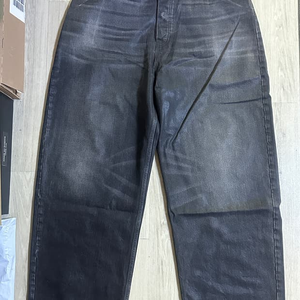 [M] 발렌시아가 소프트 코팅 라지 배기진 흑청