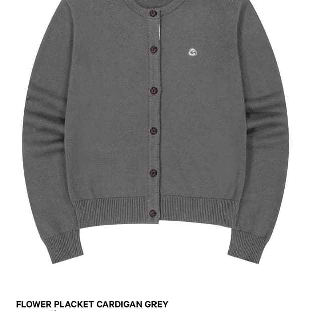 코이세이오 가디건 그레이 flower placket cardigan