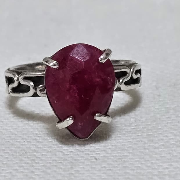 루비원석 실버925 엔틱반지