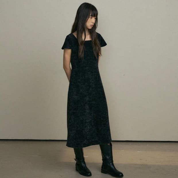 링서울 corduroy dress-black