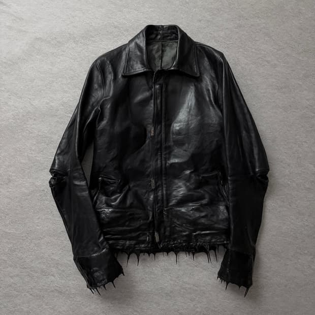 캐롤크리스찬포엘  스카스티치 드립레더자켓