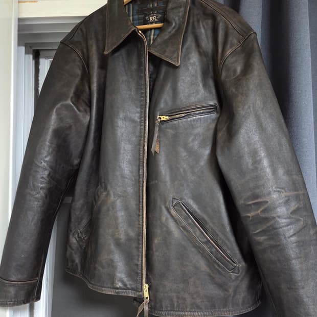 Rrl 더블알엘 뉴스보이 가죽자켓 xxl