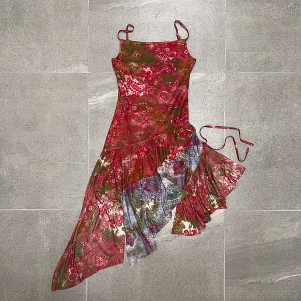 Abstract bohemian mesh asymmetrical ops