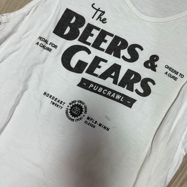 빈티지 BEERS & GEARS 프린트 롱 슬리브리스
