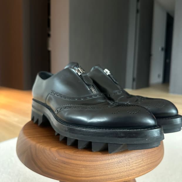PRADA 13F/W BROGUE OXFORD ZIPPER SHOES