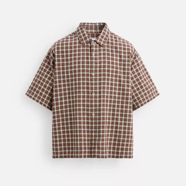 자라 반팔 체크셔츠 XL