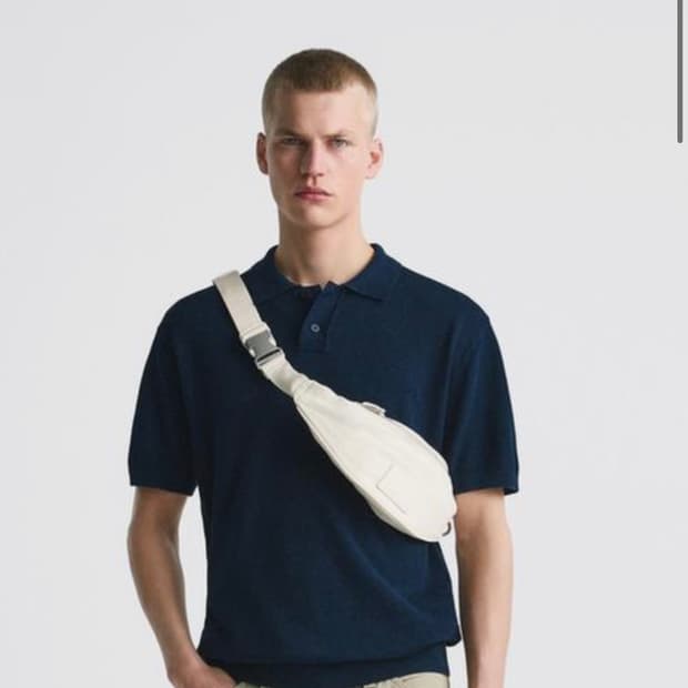 ZARA 니트 폴로셔츠 네이비 XL