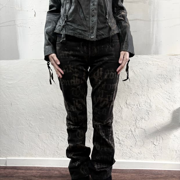 lettering black jeans