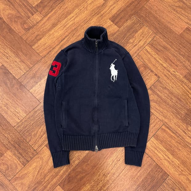 M 폴로 랄르포렌 빅포니 네이비 투웨이 니트 집업