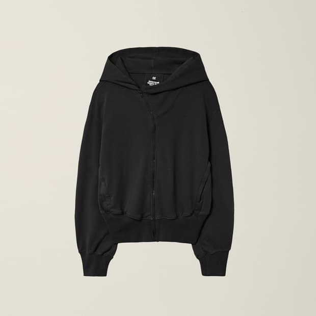 CURVED HOODED ZIP JACKET BLACK (XL)