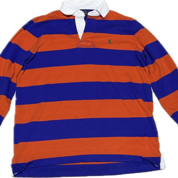 폴로 랄프로렌 럭비 pk 셔츠 오렌지블루(칸예 웨스트 컬러) M