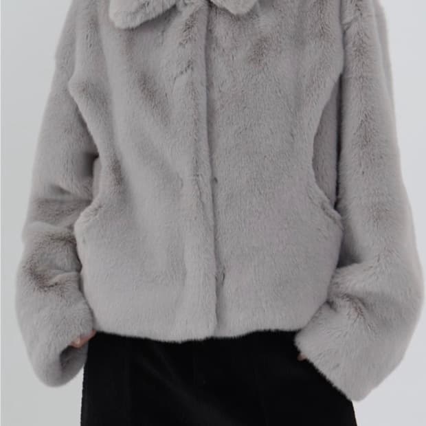 트리밍버드 라운드 포켓 퍼자켓