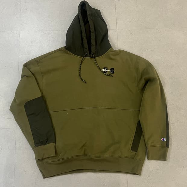 챔피온 카키 기모 후드티 XL 판매 합니다