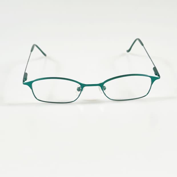 90s 독일제 NO NAME 그린 메탈 스퀘어 빈티지 안경