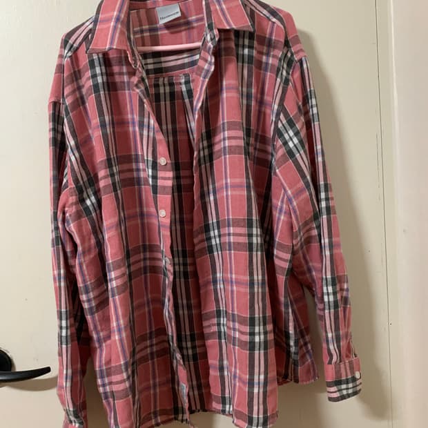 F.ILLUMINATE 핑크 체크 셔츠 (L)