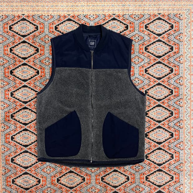 갭 네이비 플리스 조끼 남성L