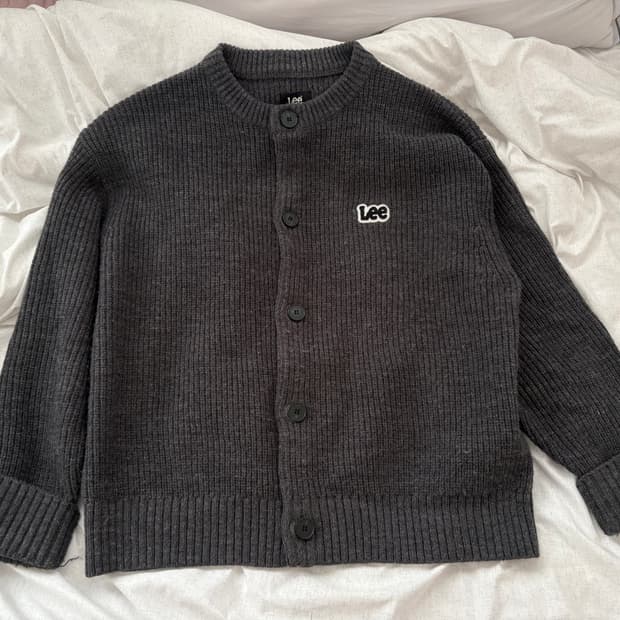 Lee 남녀공용 오버핏 가디건 (차콜)